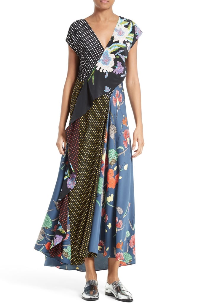 Can't decide on a print? Try them all with this Diane von Furstenberg Faux Wrap Silk Maxi Dress ($698).