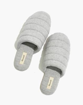 Madewell Chambray Quilted Scuff Slippers