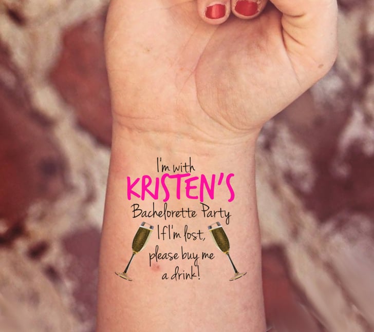 Personalized Temporary Tattoos Bachelorette Party Products Popsugar