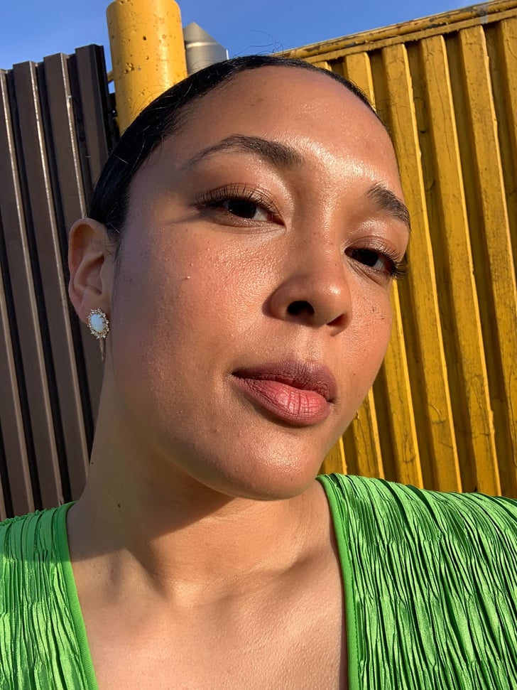 Charlotte Tilbury's Pillow Talk Medium Lipstick on Medium Tan Skin With