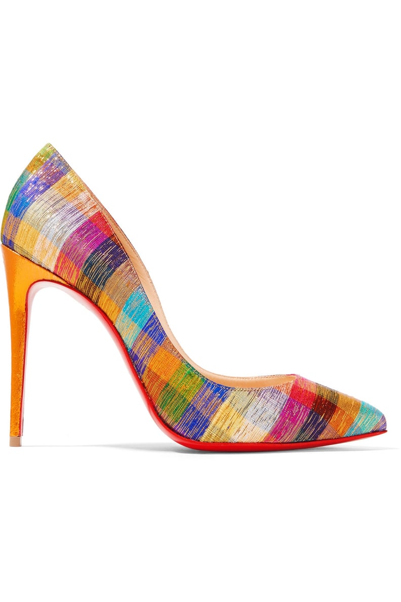 Christian Louboutin Pigalle Follies 100 Metallic Jacquard Pumps