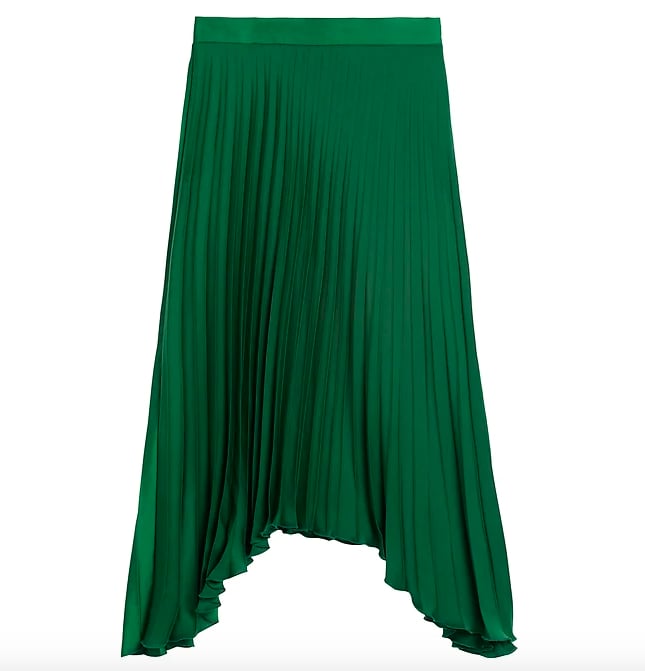 Pleated High-Low Skirt