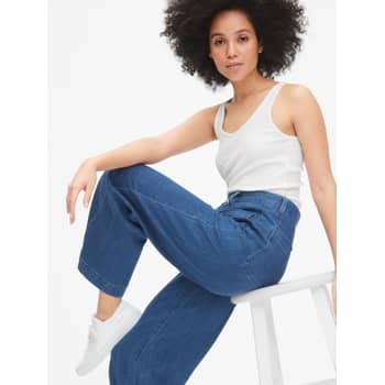 High-Rise Mariner Wide Leg Jeans