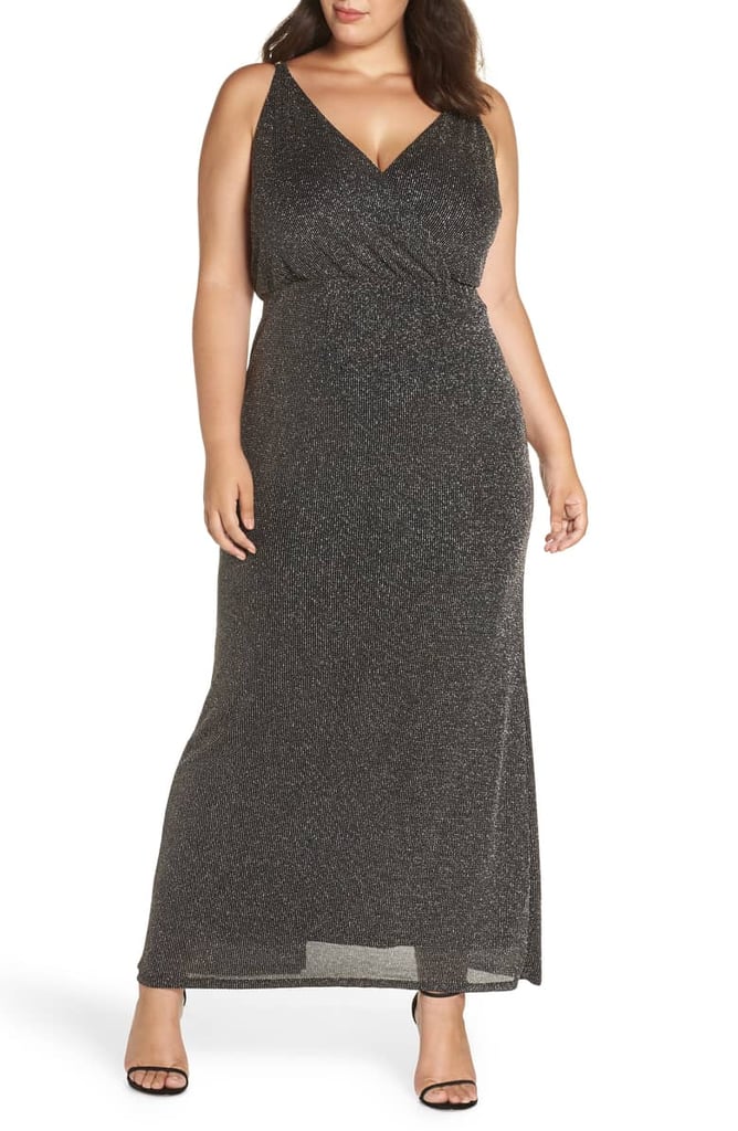 Vince Camuto Metallic Draped Bodice Gown