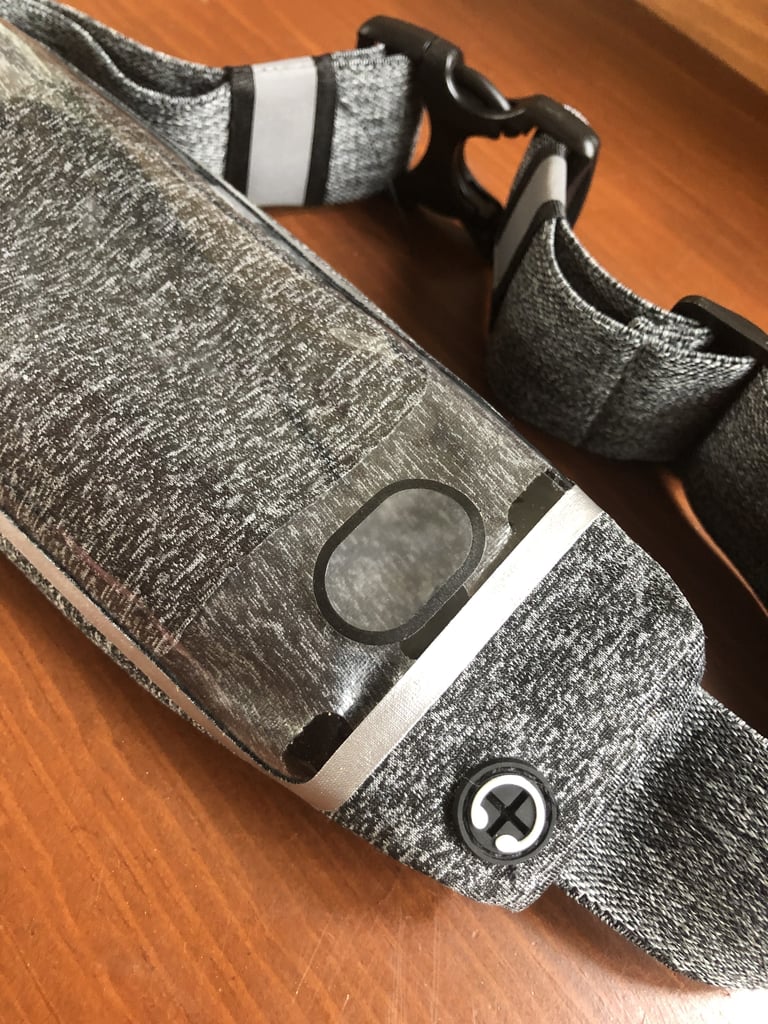 There's a hole for a headphone wire if you're going to be listening with cord headphones.