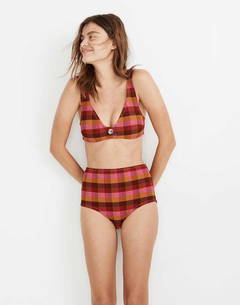 Madewell Second Wave Button-Front Bikini Top