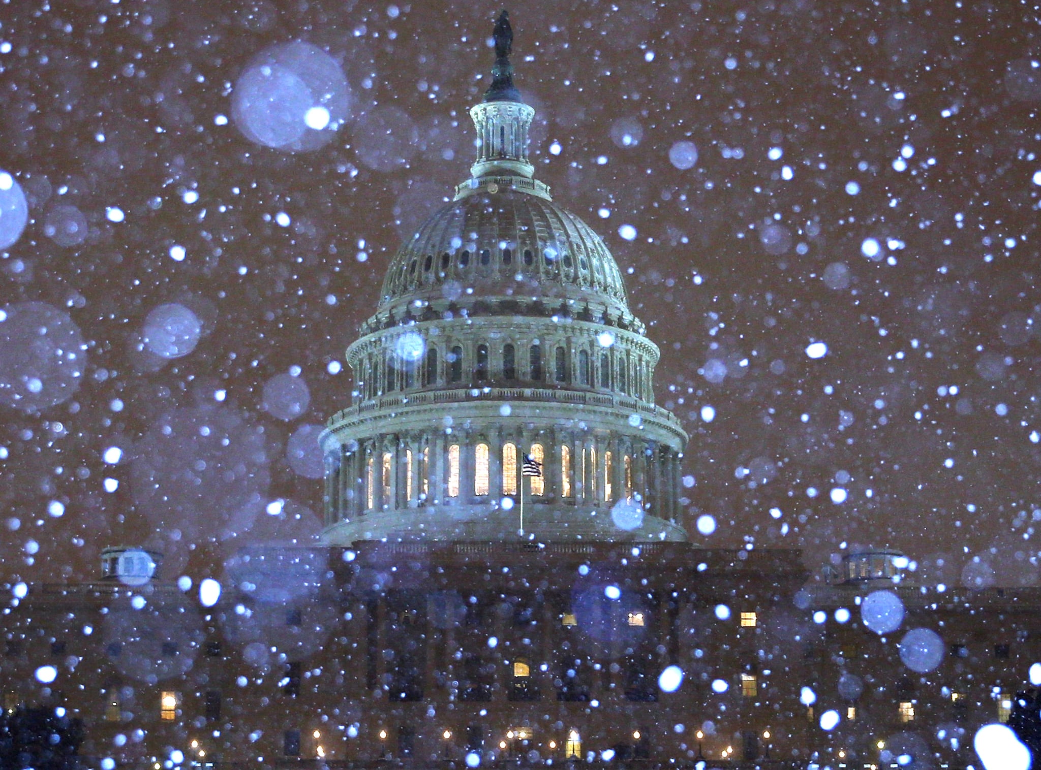 Snow Fell Over The Us Capitol Building In Washington Dc Is This