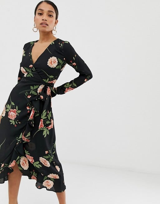 Fashion Union Petite Wrap Midi Dress