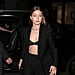 Gigi Hadid Wearing Bra With Black Suit in London