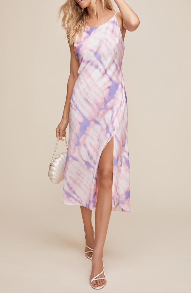Astr the Label Bias-Cut Sleeveless Satin Midi Dress