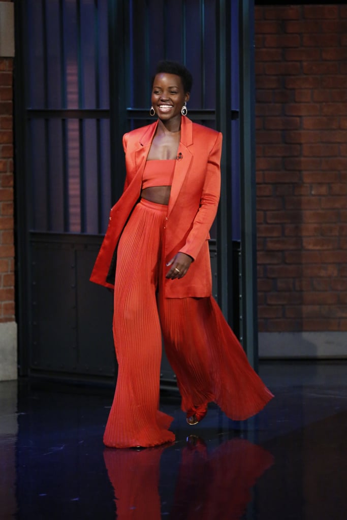 Lupita Nyong'o Wears Balmain Pants and Crop Top
