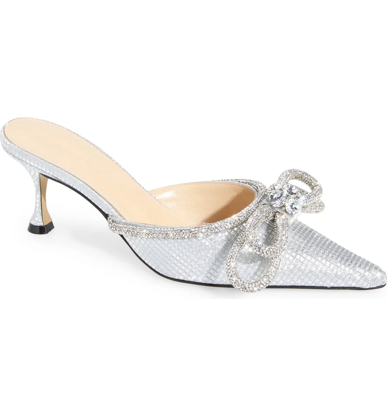 Sparkly Sandals: Mach & Mach Double Bow Pointed Toe Mule