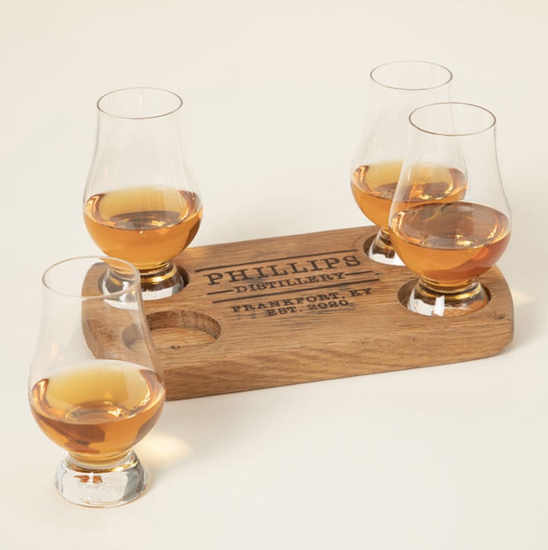 For Whiskey Drinkers: Personalized Bourbon Barrel Flight With Glasses