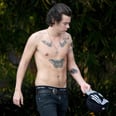 Harry Styles Goes Shirtless With British Babes