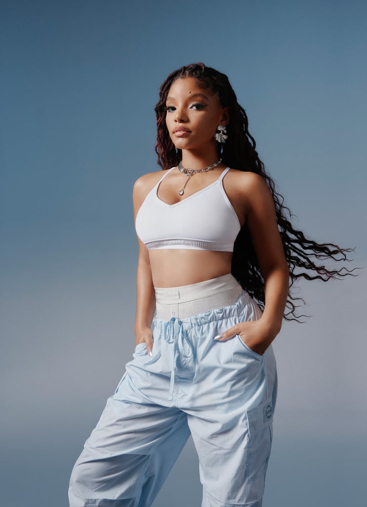 POPSUGAR: Tell me about your personal history with Victoria Secret's PINK and how this collaboration came about? 
Halle Bailey: We've always loved PINK. Growing up in Atlanta, Georgia, we would always be like, 'Oh my God, they have such comfy, cute bras and underwear.'  We had so much fun going there. And so we were so excited to collab with them for our collection, which is really all about embracing every shape of ours and just embracing who you are. It's really comfortable as well as sexy.
We put a lot of thought into these clothes based on what we do every day with rehearsals and dance rehearsals and being on sets for a long time. It's really important to make sure you're wearing something comfortable but also really cute and still looks professional at the same time. So, we were really excited and grateful to collaborate with PINK.