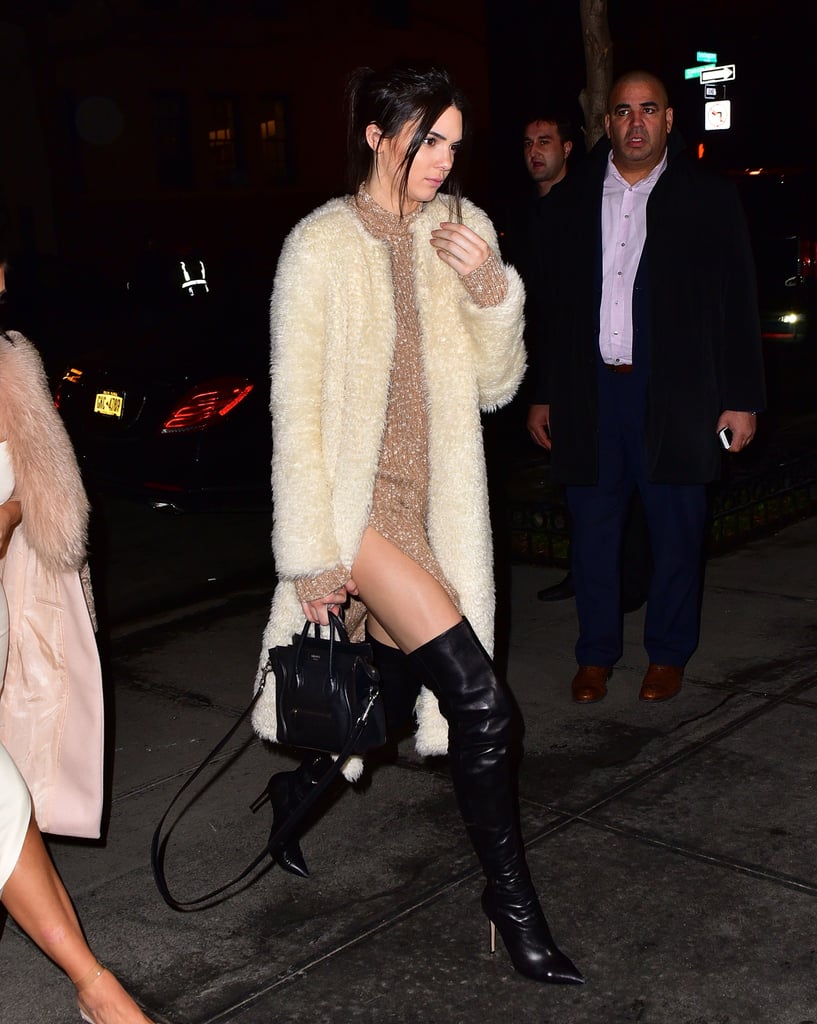 kendall jenner thigh high boots orange