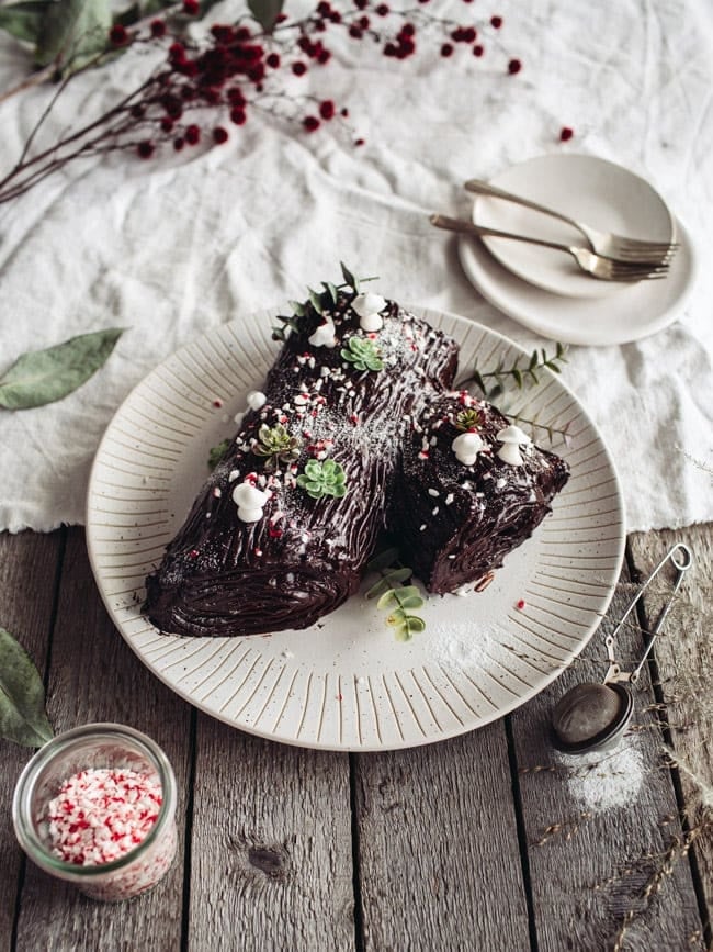 Vegan Chocolate Yule Log