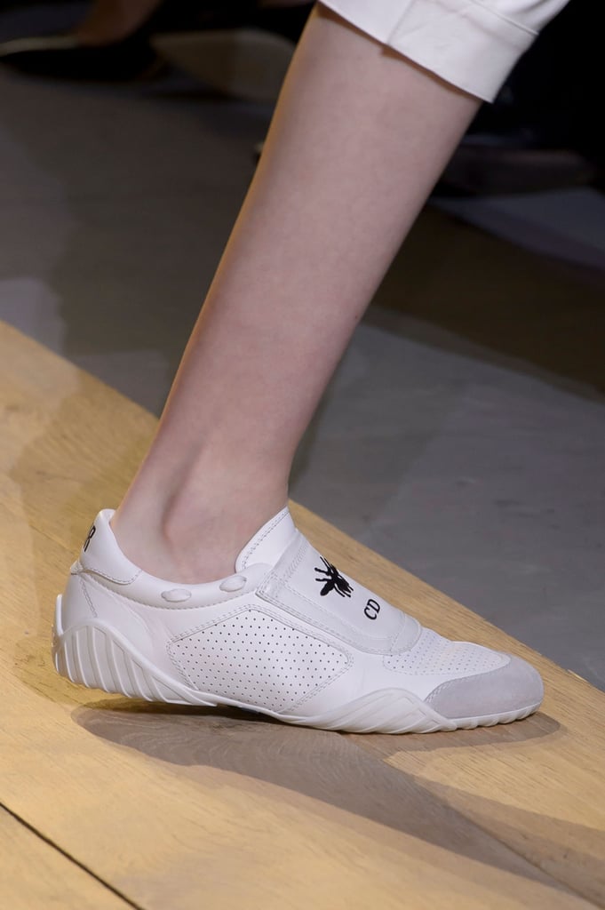 white mesh flats