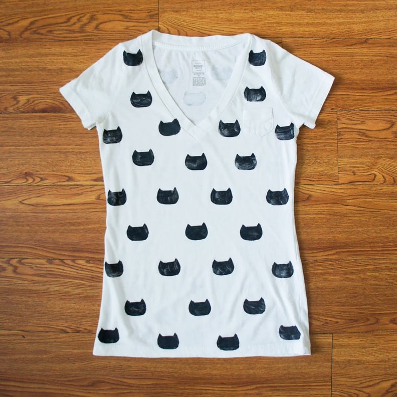 Cat-Stamped T-Shirt