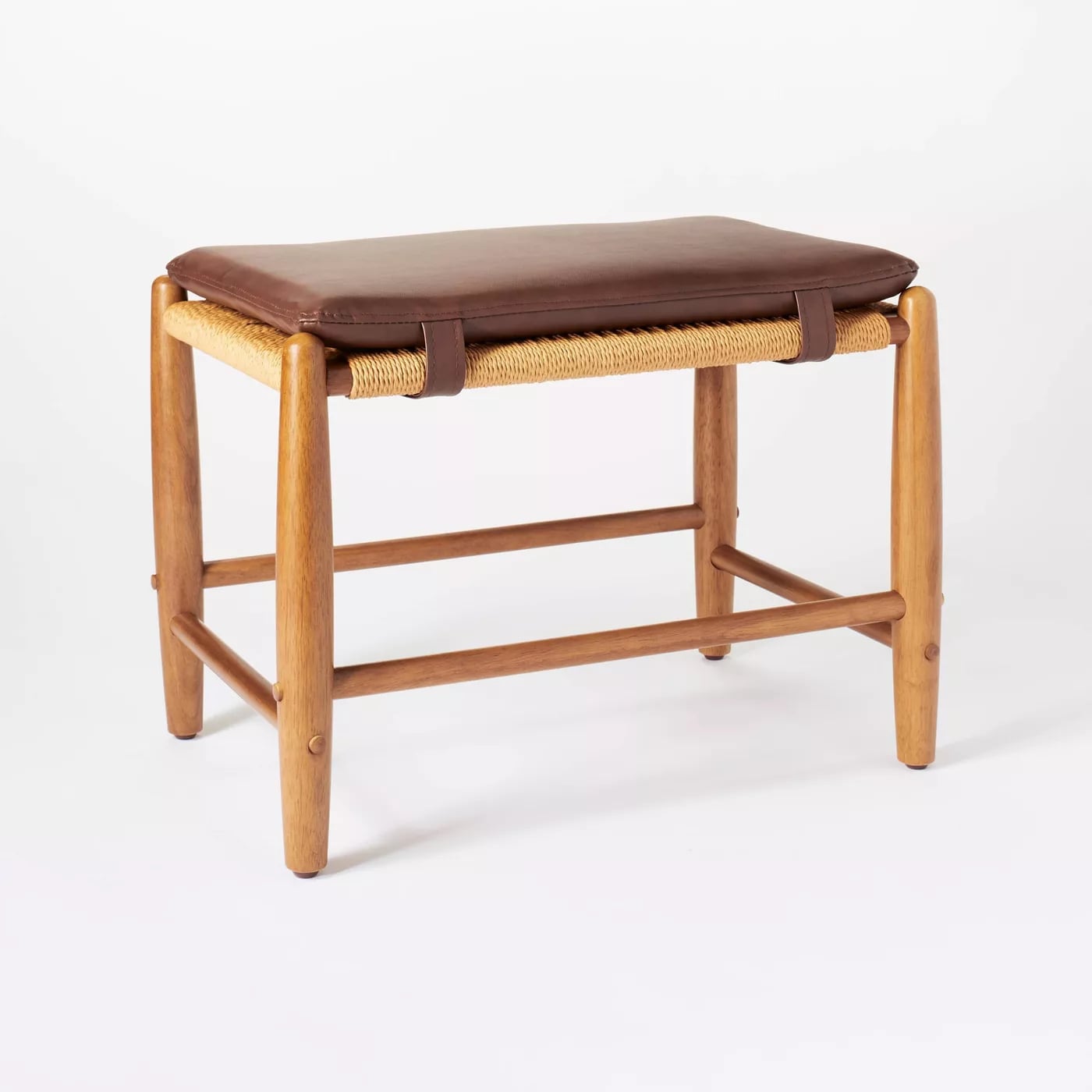 Faux leather ottoman sales target