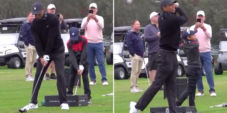 Watch Tiger Woods and Son Charlie Play Golf Together | POPSUGAR Family