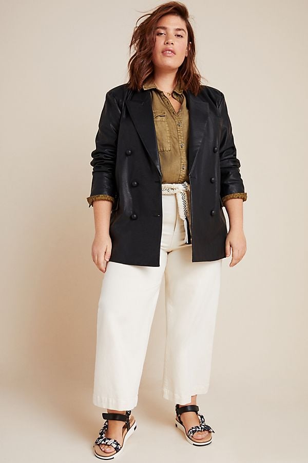 BLANKNYC Angela Faux Leather Double-Breasted Blazer