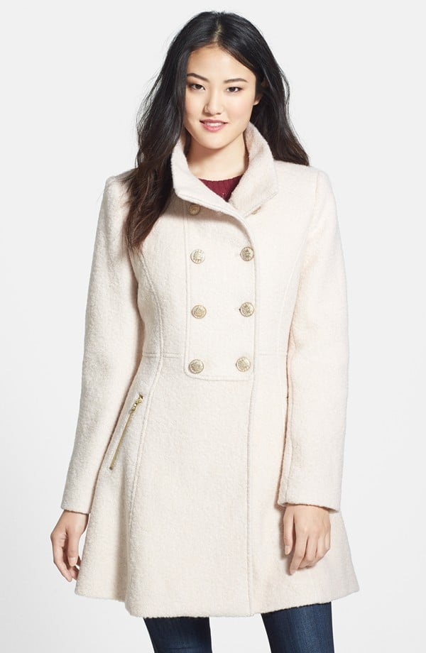 Guess fit and flare coat deals
