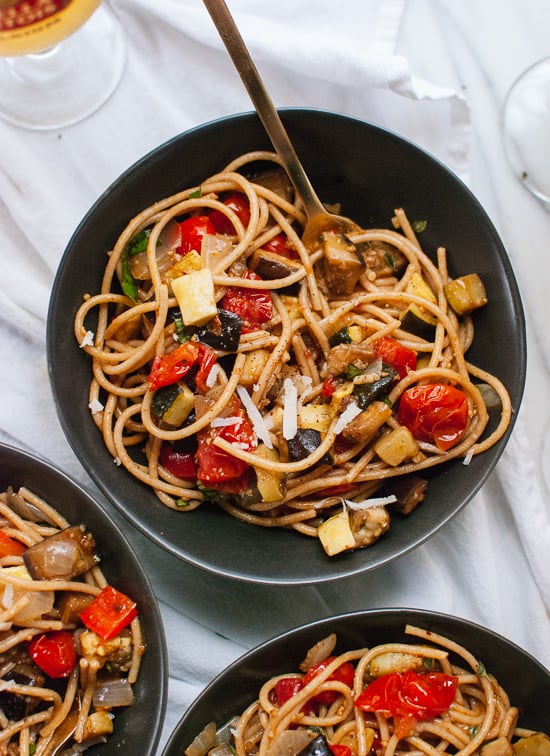 Spicy Roasted Ratatouille With Spaghetti