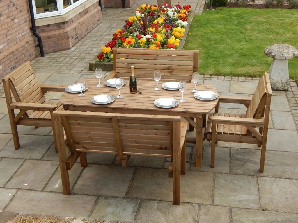 A Dining Set: Staffordshire Garden Furniture Table Set