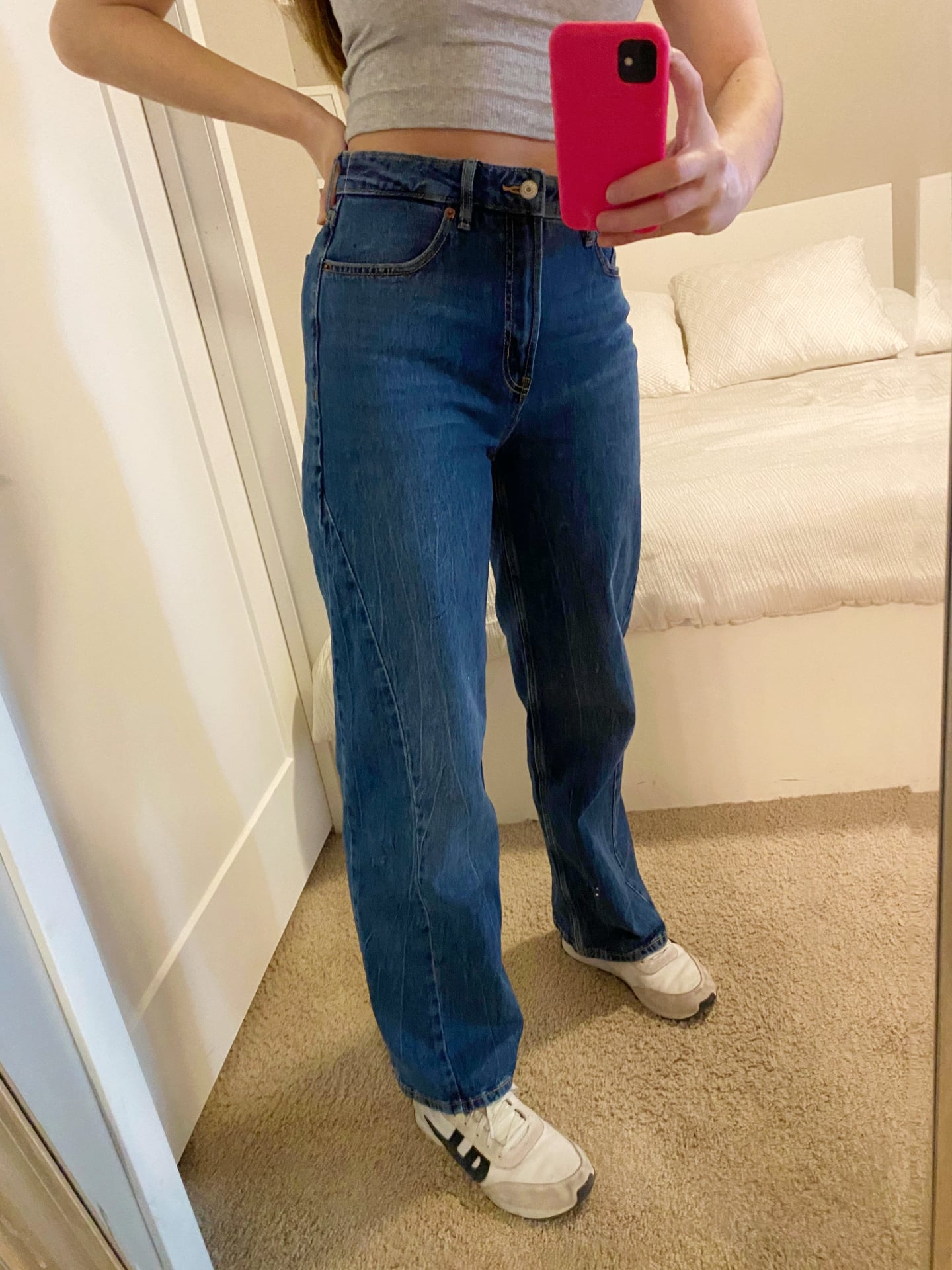 Old Navy Straight Wide-Leg Jeans | Editor Review | POPSUGAR Fashion
