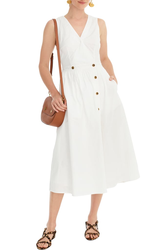 J.Crew Sleeveless Cotton Poplin A-Line Shirtdress | Best White Dresses ...