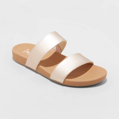 Shade and Shore Women's Dedra Two Band Slide Sandals