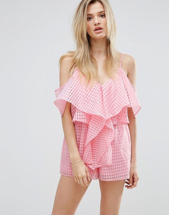 Missguided Sheer Frill Romper