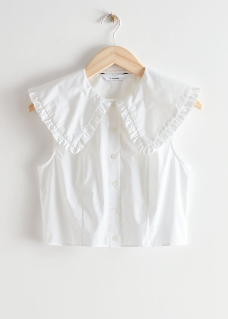 & Other Stories Ruffle Collar Button Up Top​