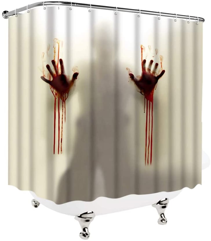 Horror Bloody Hands Shower Curtain Halloween Bathroom Decor