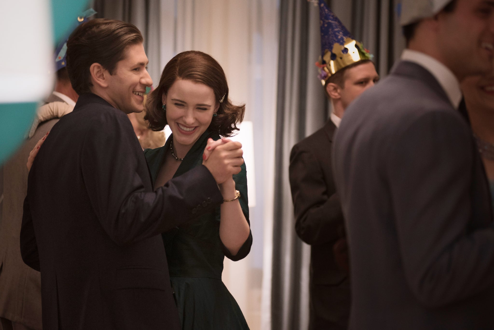 THE MARVELOUS MRS. MAISEL, l-r: Michael Zegen, Rachel Brosnahan in 'The Disappointment of the Dionne Quintuplets' (Season 1, Episode 4, aired November 29, 2017). ph: Nicole Rivelli/ Amazon/courtesy Everett Collection