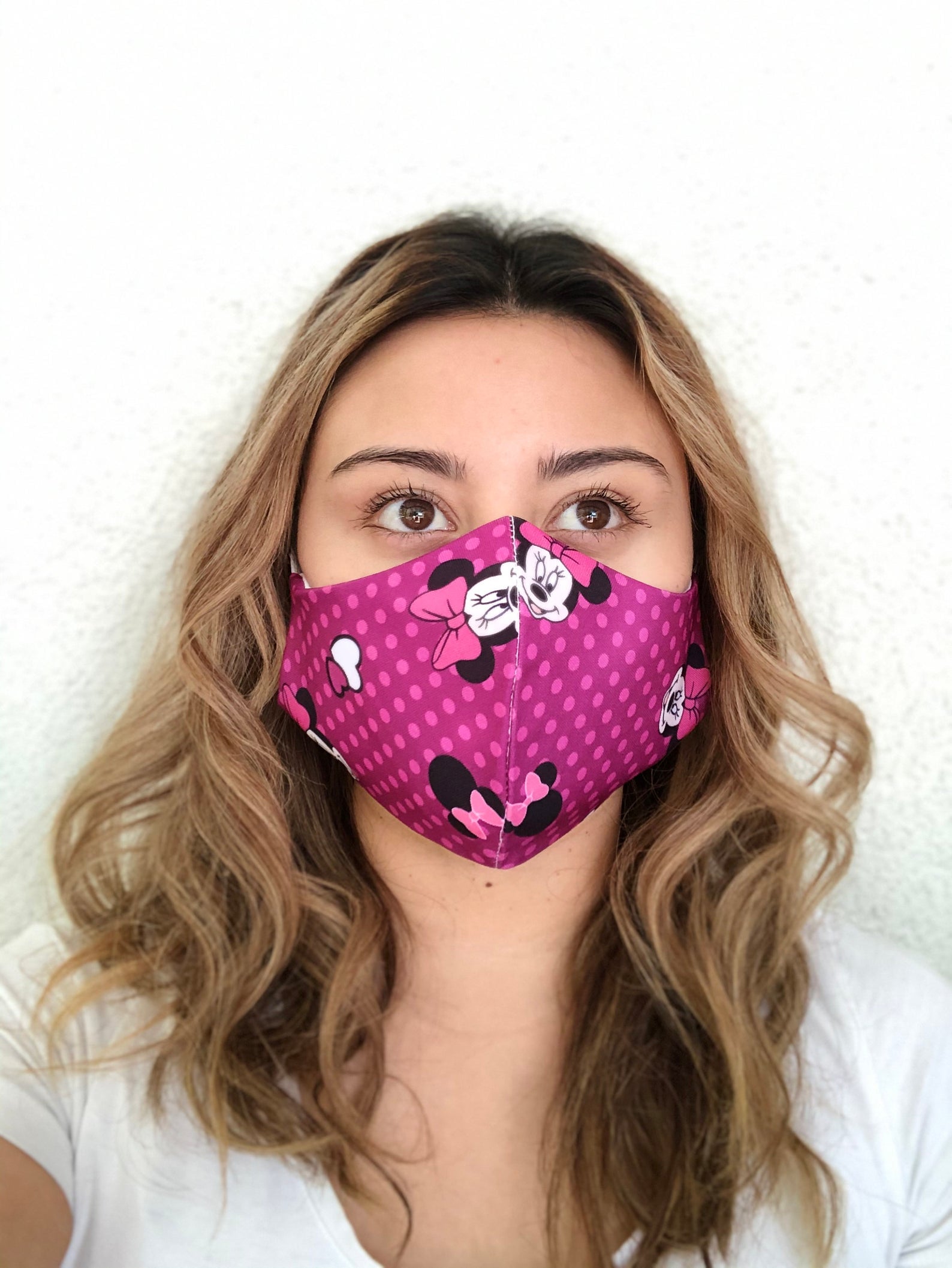 face mask Mini  Mouse on pink 