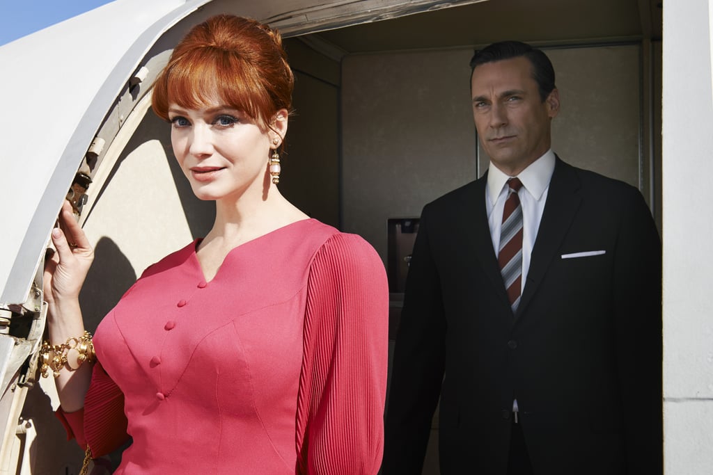 Joan (Christina Hendricks) and Don (Hamm) arrive at their destination.