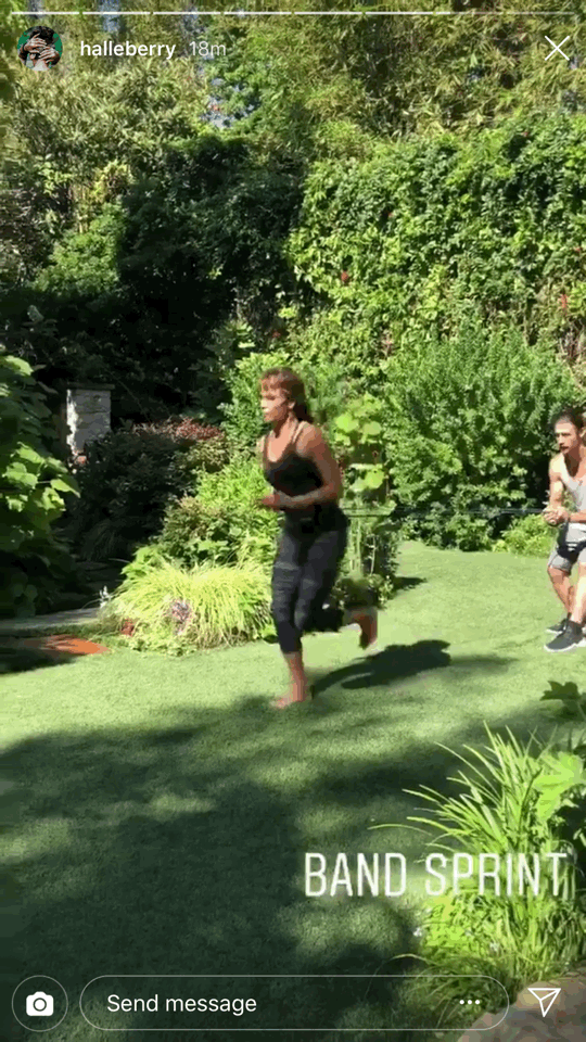 Halle Berry s Resistance Band Workout POPSUGAR Fitness