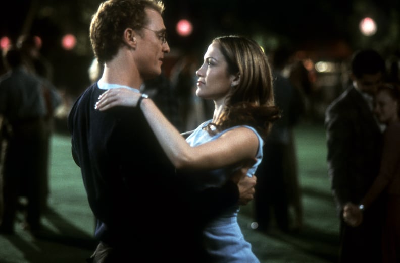 Matthew McConaughey dances with Jennifer Lopez in a scene from the film 'The Wedding Planner', 2001. (Photo by Columbia Pictures/Getty Images)