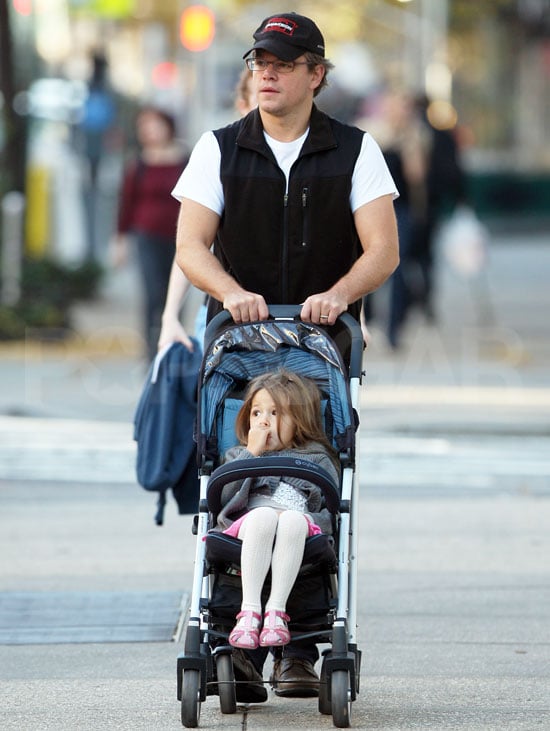 Pictures of Matt Damon Out Walking With Daughter Isabella in Manhattan