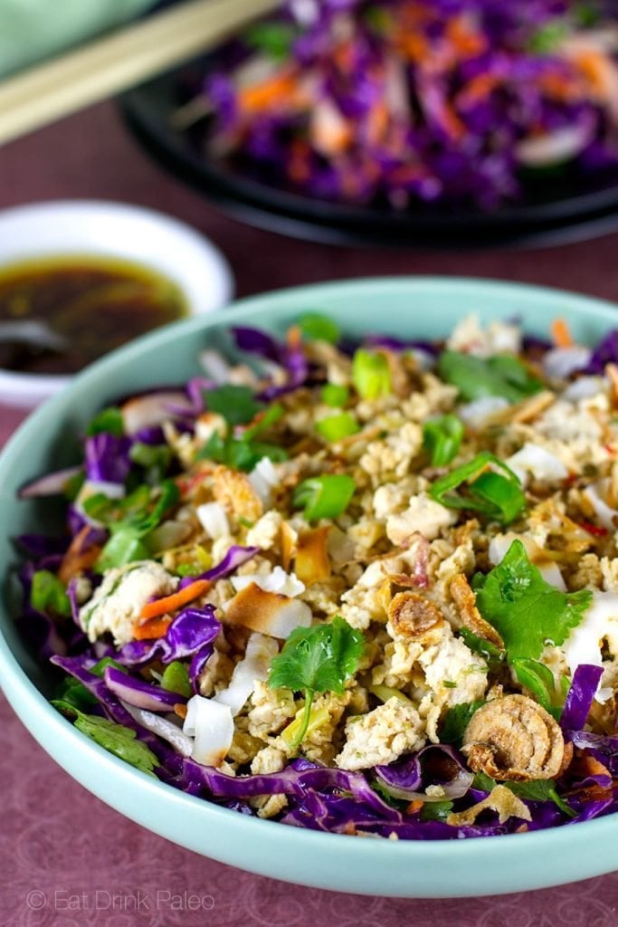 Chicken Larb Salad With Red Cabbage