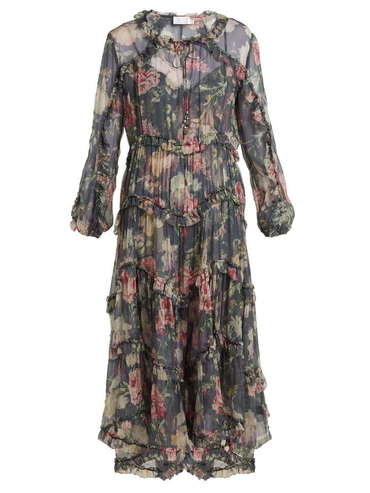 Zimmermann Iris Floral-Print Sheer Silk Dress | Princess Eugenie's ...