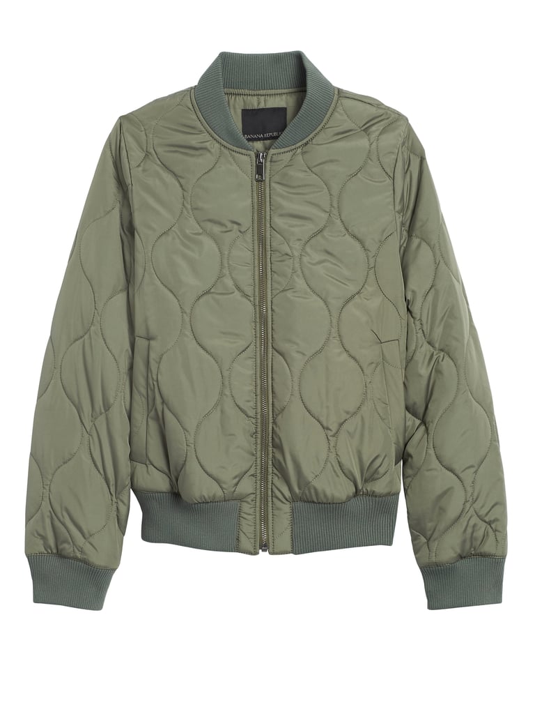 Water-Resistant Quilted Bomber Jacket