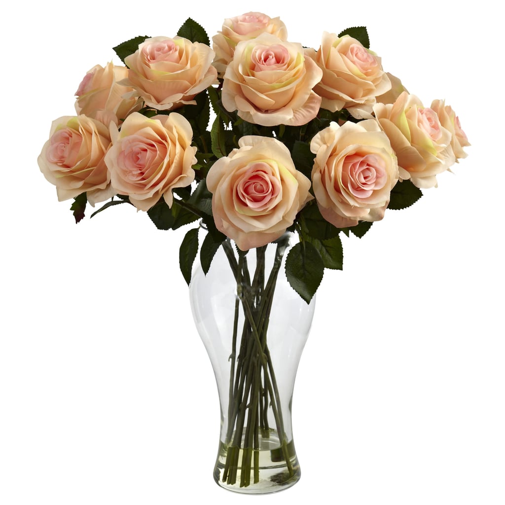 Silk Roses in Vase ($50)