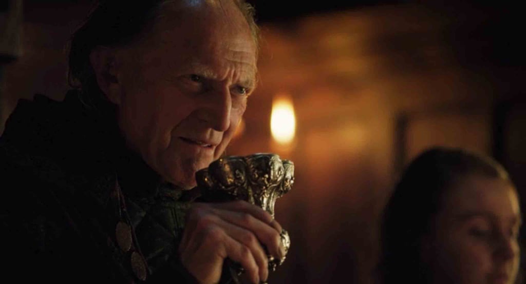 Someone who knows what's about to happen ("Walder") declining to drink wine at the Red Wedding Revenge