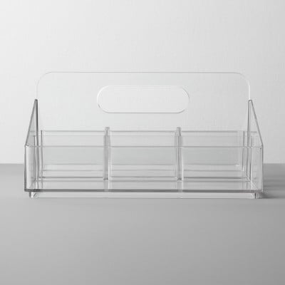 Bathroom Plastic 8 Slot Mixed Cosmetic Organiser in Clear