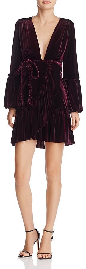 MISA Los Angeles Corrine Velvet Wrap Dress