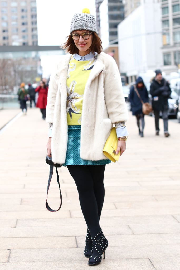 This showgoer homed in on mixed prints and statement shoes.
This showgoer homed in on mixed prints and statement shoes.