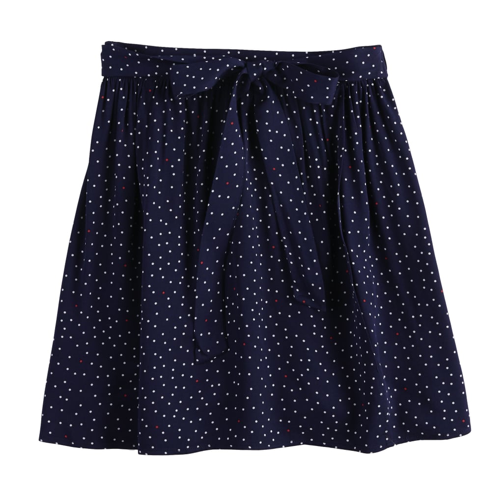 Shirred Full Skirt in Highlighted Dots